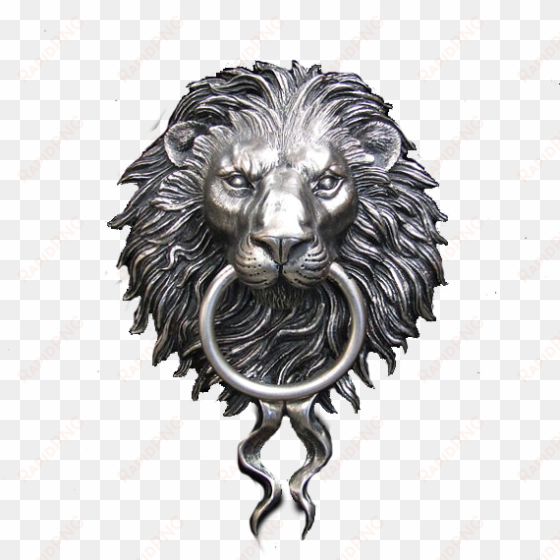 nickel plated lion head - door knocker
