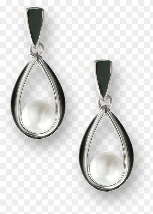 nicole barr designs sterling silver ribbon stud earrings-black - black ribbon stud earrings - sterling silver