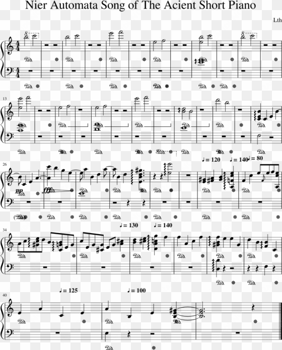 Nier Automata Sheet Music - Nier Automata Piano Collection Official Score Book transparent png image