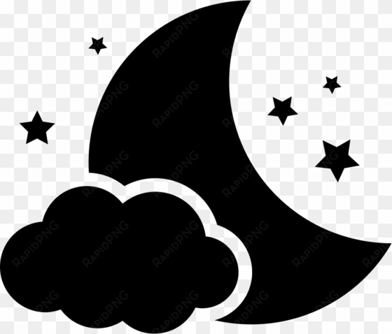 night symbol of the moon with a cloud and stars comments - iconos de la luna