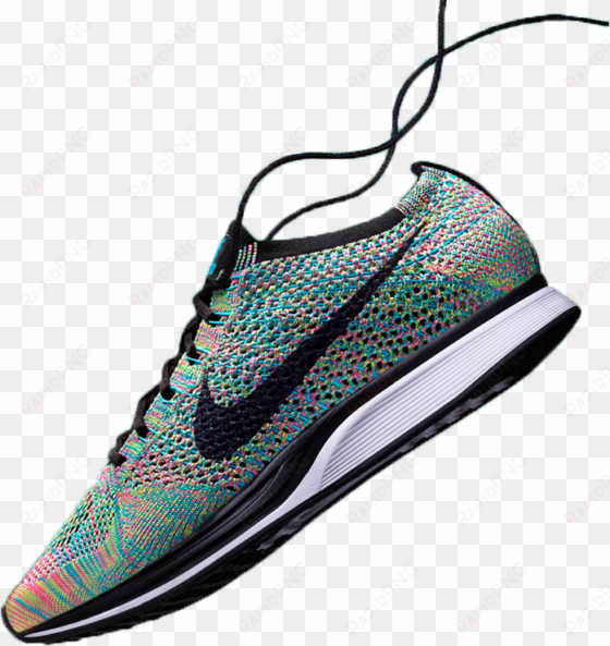 Nike Flyknit Racer - Sneakers - Green/black-blue/pink transparent png image