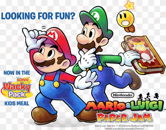 #nintendo partners with drive-in chain #sonic - mario & luigi paper jam bros. (nintendo 3ds)