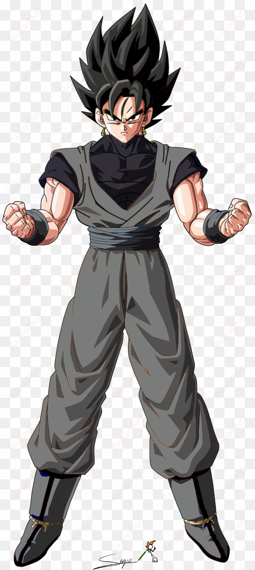 no caption provided - goku and goku black fusion