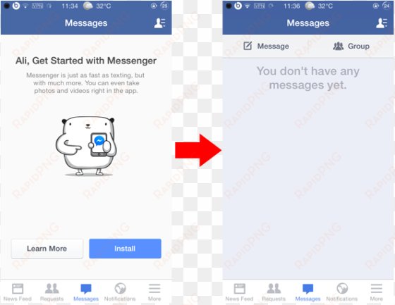 no messages on messenger