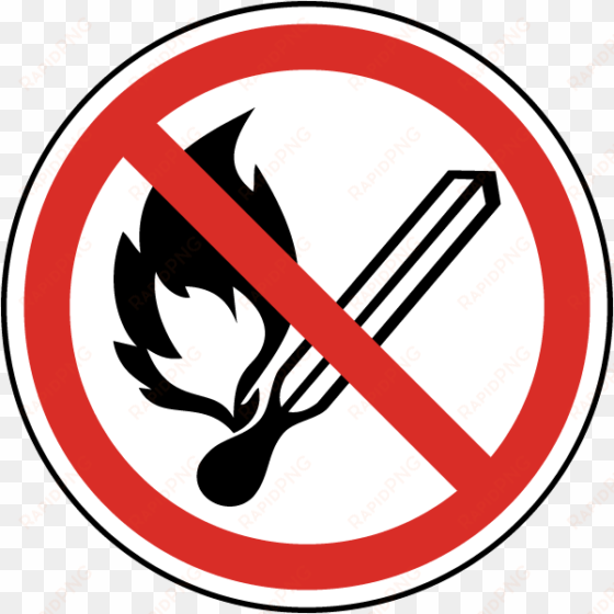 no open flame symbol label - no open flame symbol