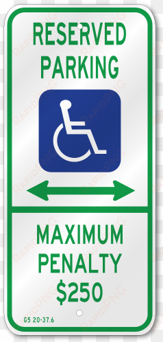 north carolina state handicap dual arrow sign - handicap signs