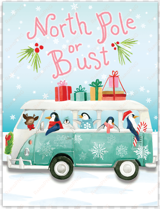 north pole or bust pocket note pad - molly & rex bag dashing thru the snow gift medium