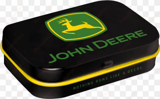 nostalgic art tin box & mints john deere logo black - box