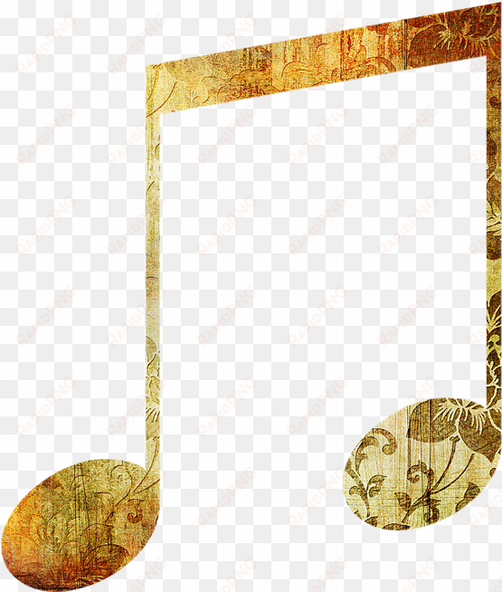 notas musicales doradas png - picture frame