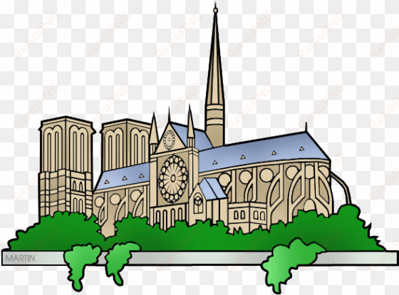 notre dame cathedral - gothic cathedral clip art