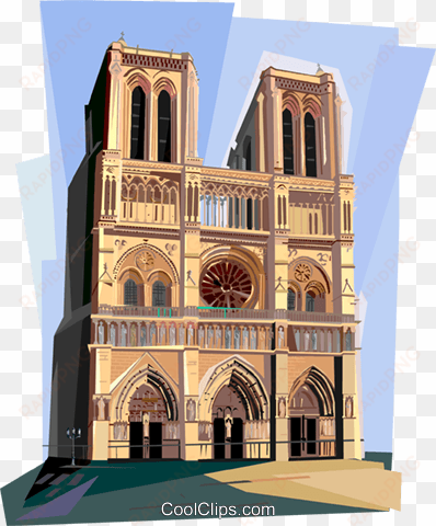 notre dame de paris, france royalty free vector clip - notre dame cathedral clipart png