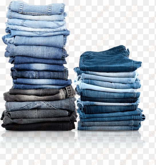 nty clothing exchange two stacks of folded jeans, various - transparent folded blue jeans