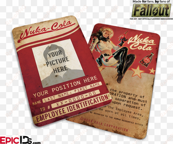 nuka-cola corporation 'fallout' cosplay employee id - fallout 4 nuka cola advert card holder