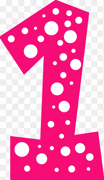 number 1 pink and white polkadot clip art at clker - pink polka dot number 1
