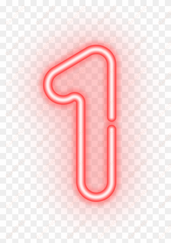 number one neon png