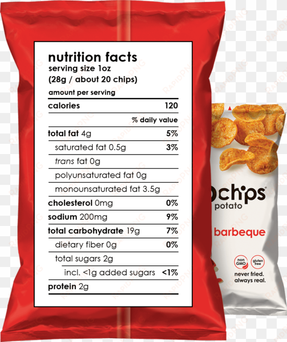 nutritional facts 1oz bag of barbeque - popchip ridges cheddar & sour cream .8 oz