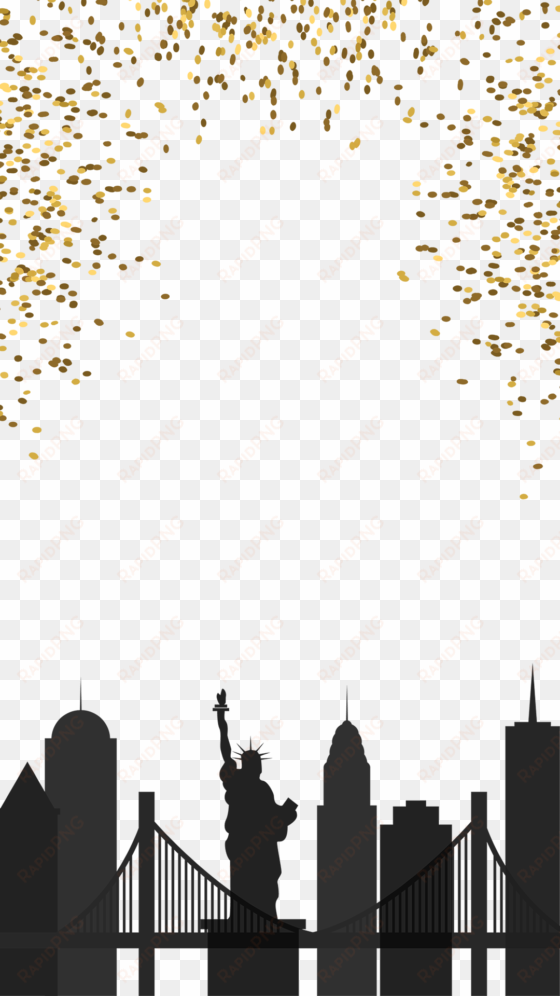 nyc skyline silhouette - snapchat city filter png