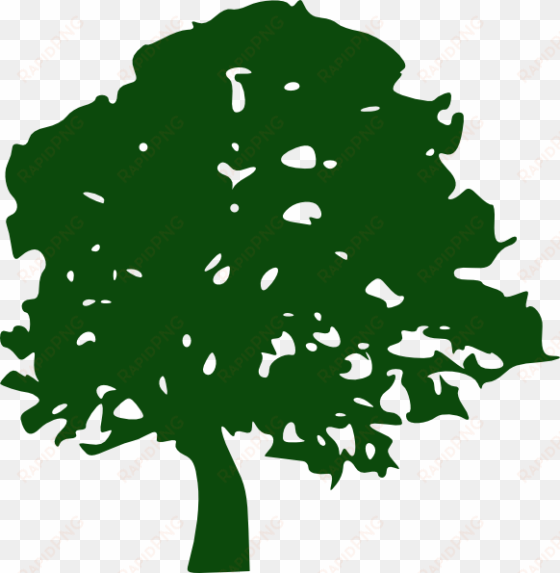 oak tree clip art - green oak tree silhouette