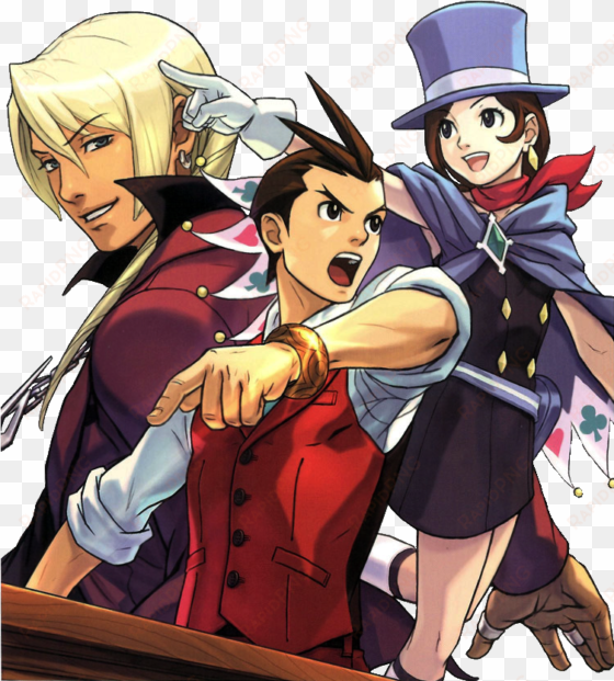 objection magazine cover ft apollo, klavier, and trucy