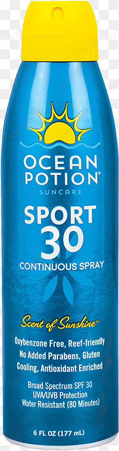 ocean potion sport spf 30 continuous spray 6 oz - oxybenzone free spray sunscreen