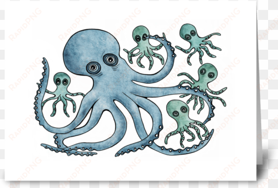 octopus greeting card - happy fathers day octopus
