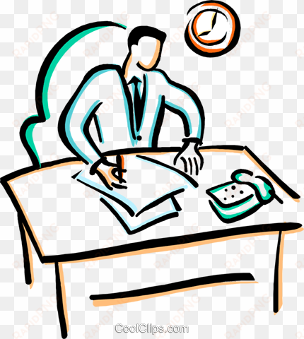 office worker doing paper work royalty free vector - working clipart transparent