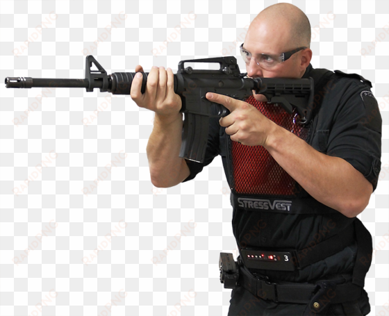 Officer With Blank Fire - Laser Rifle Training transparent png image