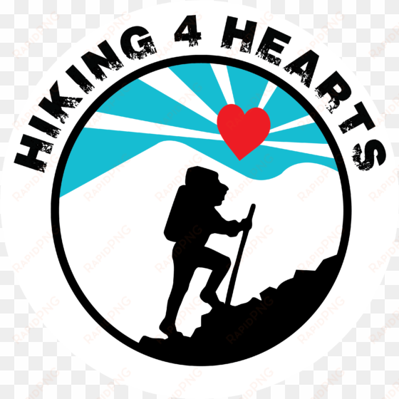 official hiking 4 hearts logo - born to hike forced to work sticker