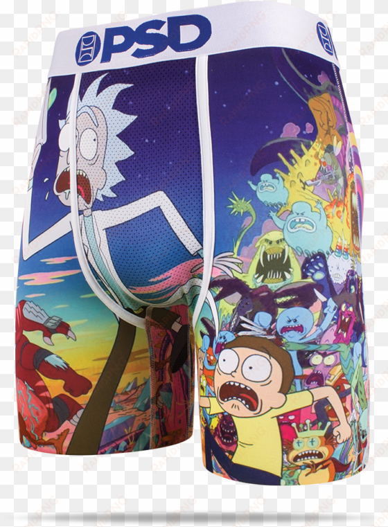 official rick and morty mashup men's boxer briefs - psd rick and morty