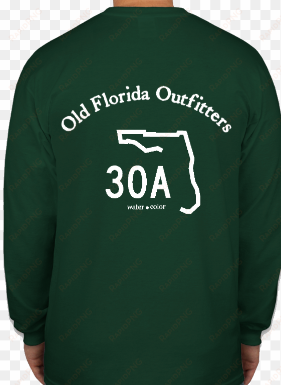 ofo long sleeve logo "30a" t-shirt in spruce/white - long-sleeved t-shirt