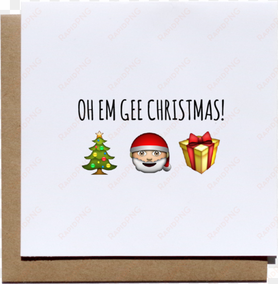 Oh Em Gee Christmas Emoji Card - Christmas Cards Emoji transparent png image