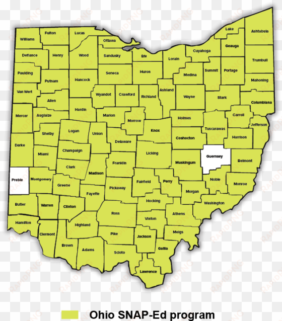 ohio snap-ed county map - ohio