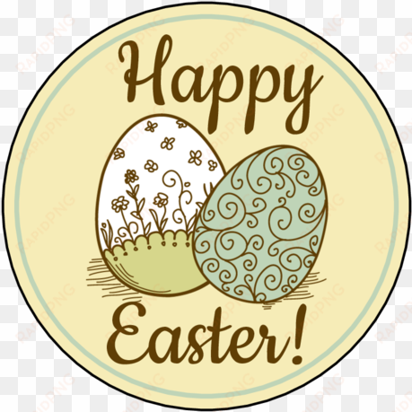 Ol350 - 2 - 5" Circle - Happy Easter Eggs - Easter Watercolor Card With Egg And Flowers. Card transparent png image