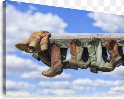 old cowboy boots hanging in memory of john booth, great - posterazzi old cowboy boots hanging in memory