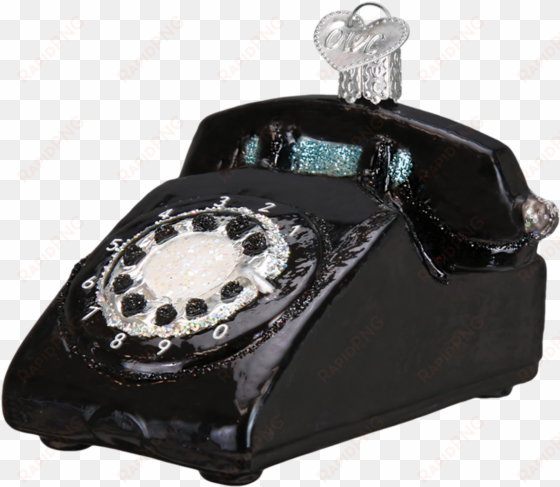 old world christmas black rotary phone retro christmas