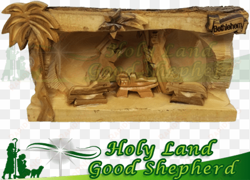 Olive Wood Handicrafts Holy Land Good Shepherd Nativity - Mother Of Pearl The Holy Land transparent png image