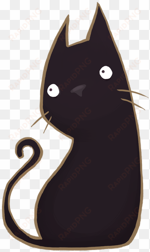 on - black cat drawing png