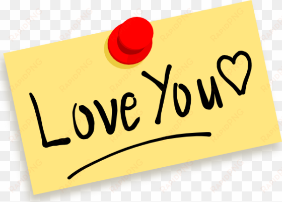 on post it note - love you clipart