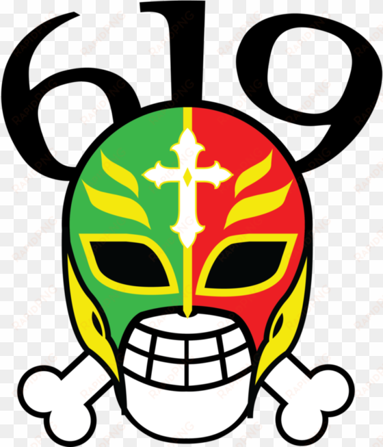 one piece flags legends - rey mysterio mask logo