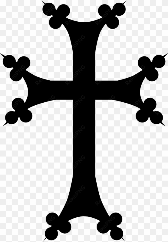 open - armenian cross black and white