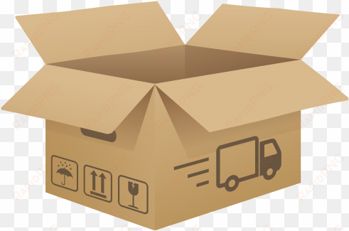 open cardboard box png clip art image - caja de envio png