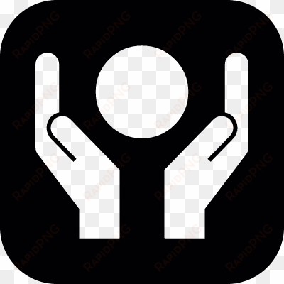 Open Hands Holding A Circle Vector - Open Hands Icon White transparent png image