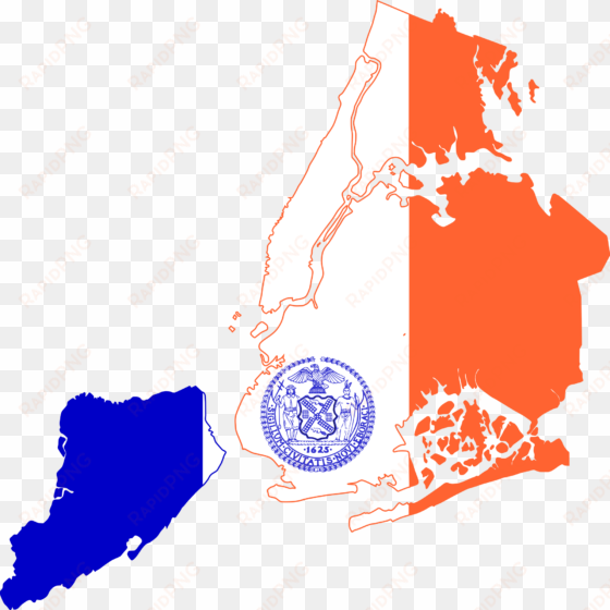 open - new york flag map