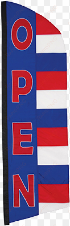 "open" patriotic feather banner flag - flag