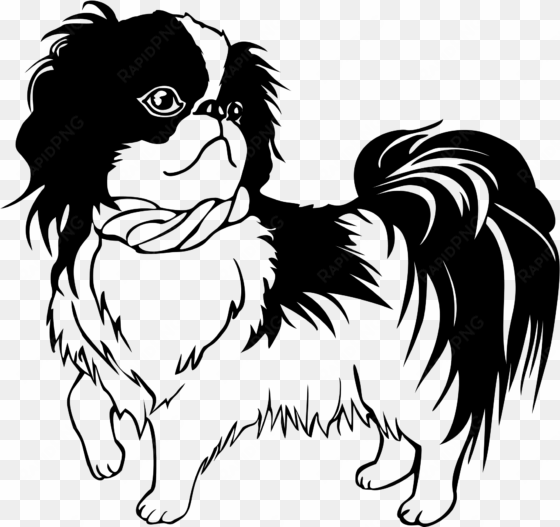 open - shih tzu line art