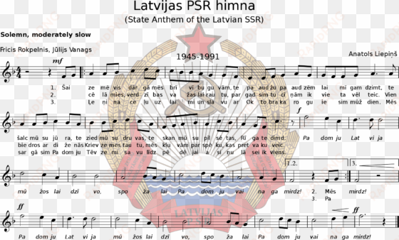 open - soviet latvia anthem sheet music