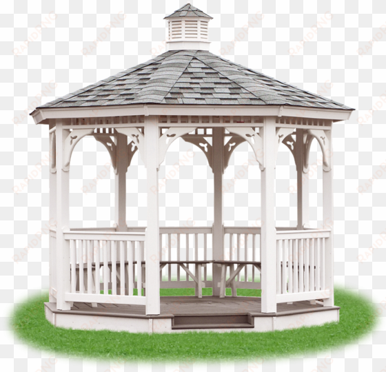 open vinyl single roof octagon gazebo from pine creek - gazebo png