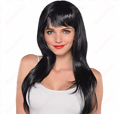 or most kim k like athleisure - adult women's glamorous long black wig one size