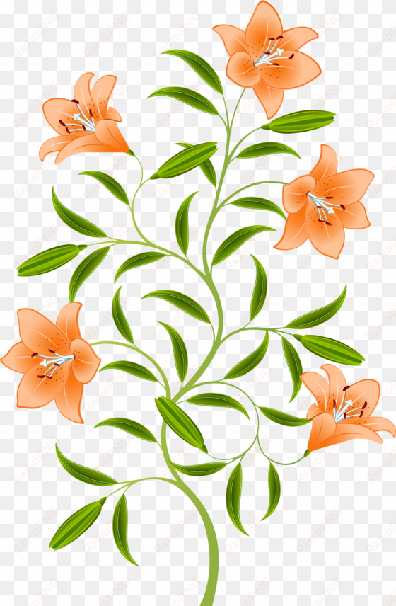 orange and green flowers png