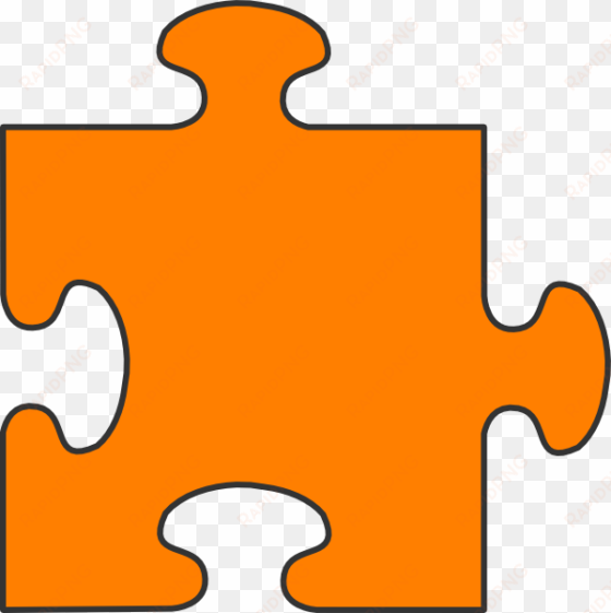 orange border puzzle piece top clip art at clipart - puzzle piece clipart